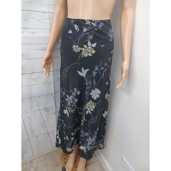 Vtg Charlote Russe Y2K Maxi Skirt  Black Purple Long Modest Sz M - Picture 1 of 7